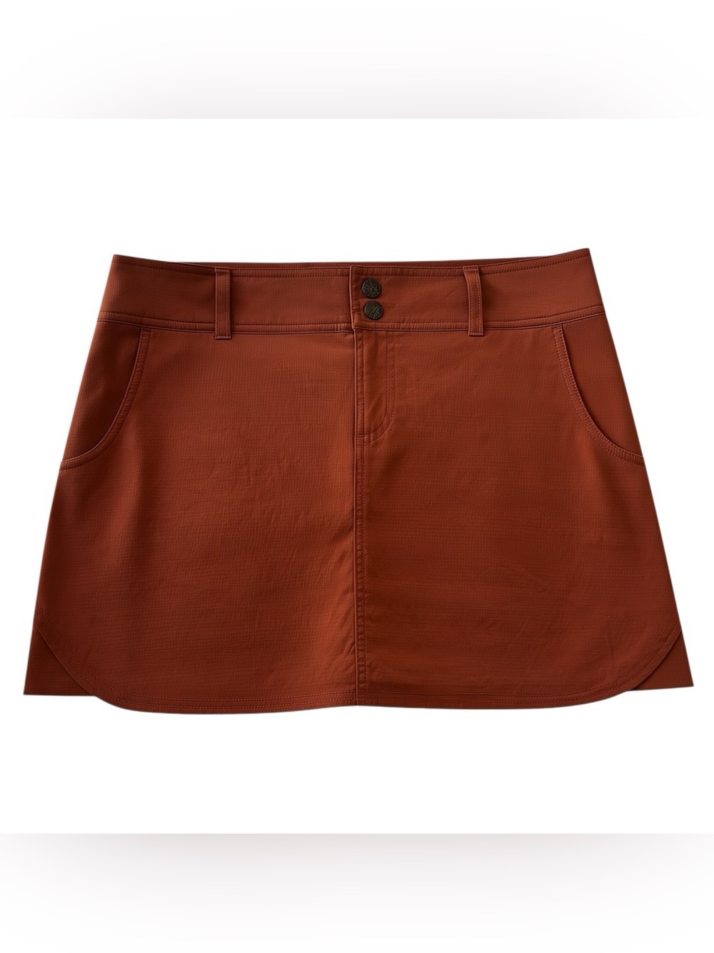 Prana Rust Mini Skirt with Front Pockets